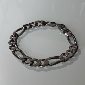 Sterling Figaro Chain Bracelet